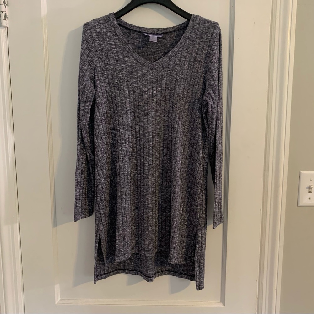 Ribbed Long Tunic Length Maternity Sweater